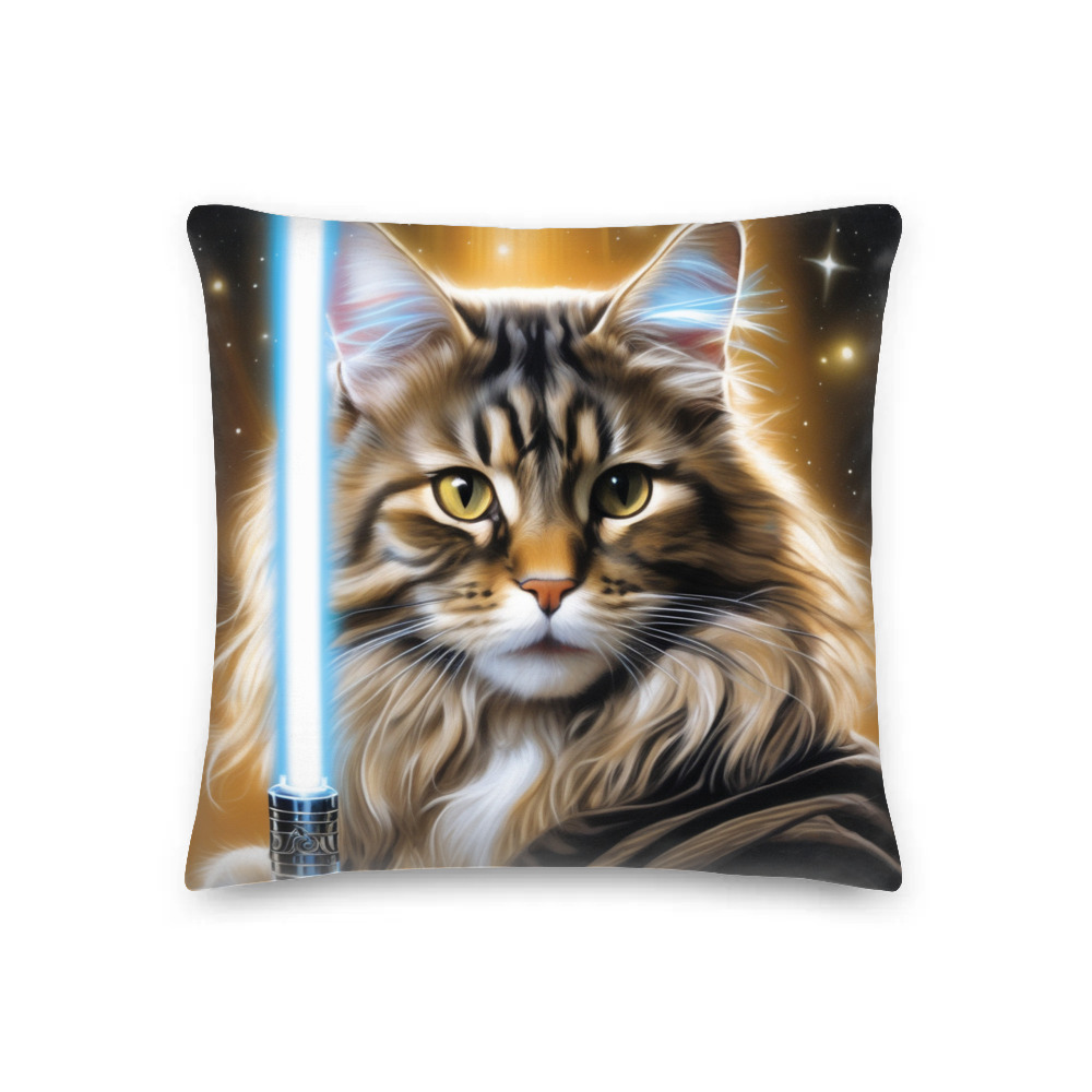 PugMug Custom Tabby Maine Coon Cat Premium Pillow