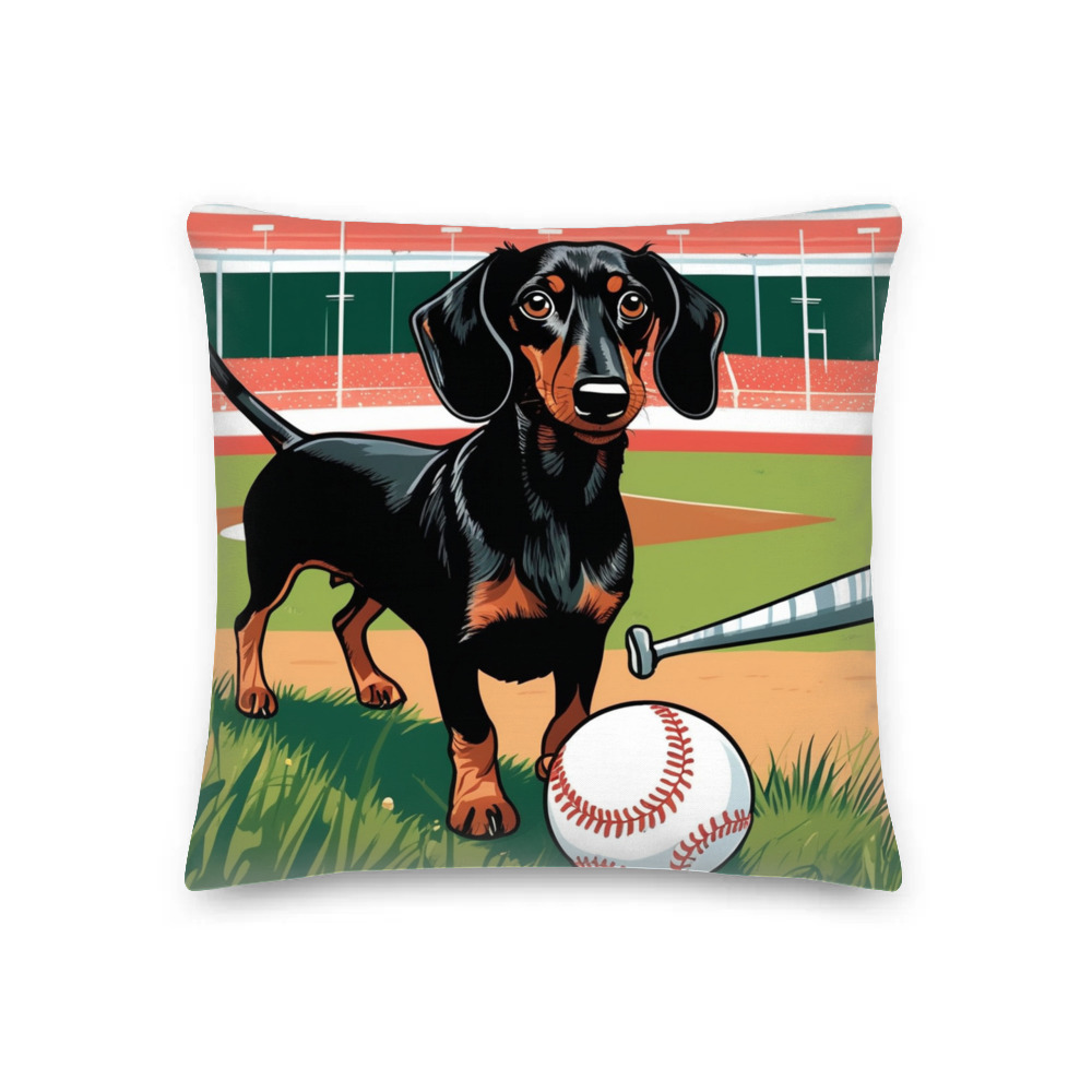 PugMug Custom Black Dachshund Premium Pillow