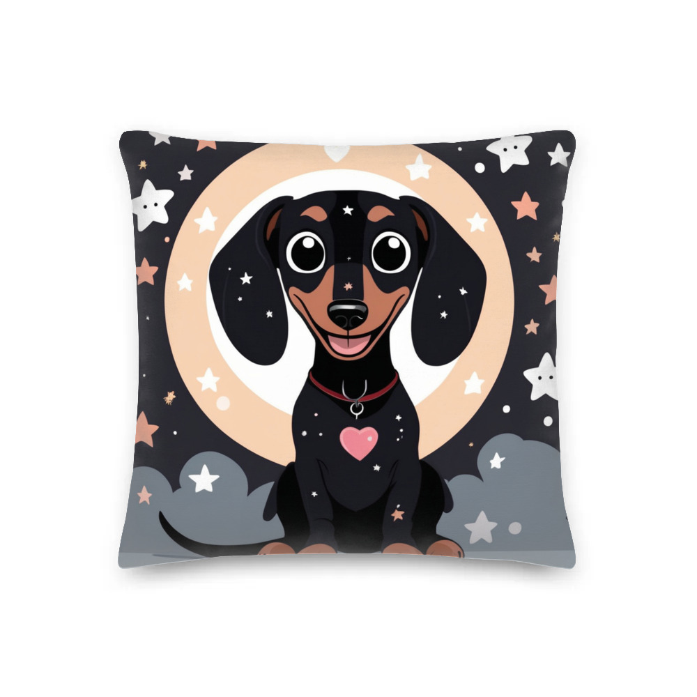 PugMug Custom Black Dachshund Premium Pillow