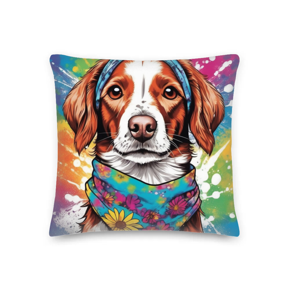 PugMug Custom Brittany Dog Premium Pillow