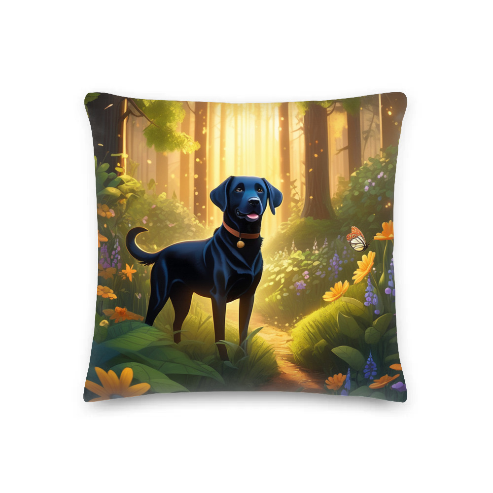 PugMug Custom Black Labrador Retriever Premium Pillow
