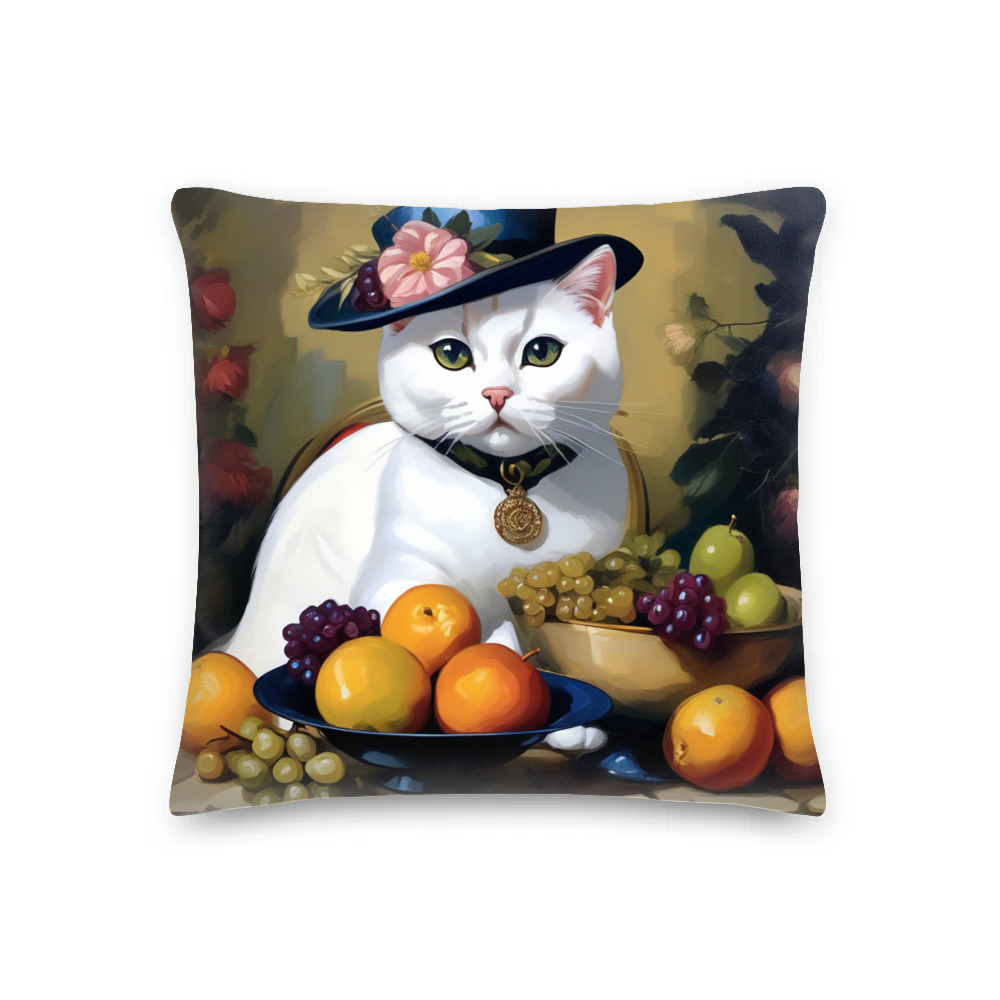 PugMug Custom White British Shorthair Cat Premium Pillow