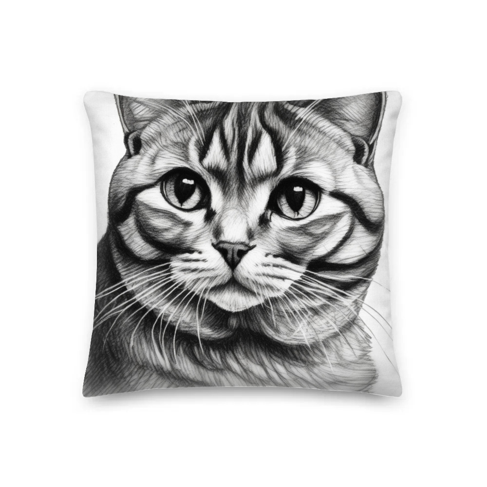 PugMug Custom Tabby Scottish Fold Cat Premium Pillow