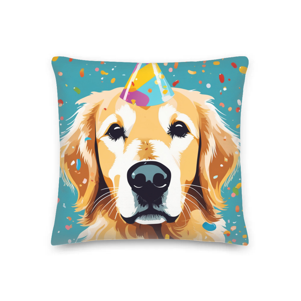 PugMug Custom Golden Retriever Premium Pillow