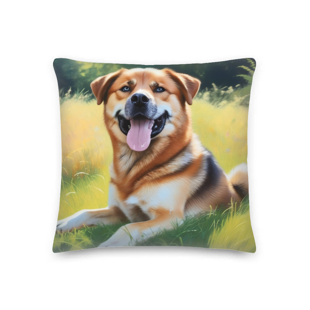 PugMug Custom Blue Premium Pillow