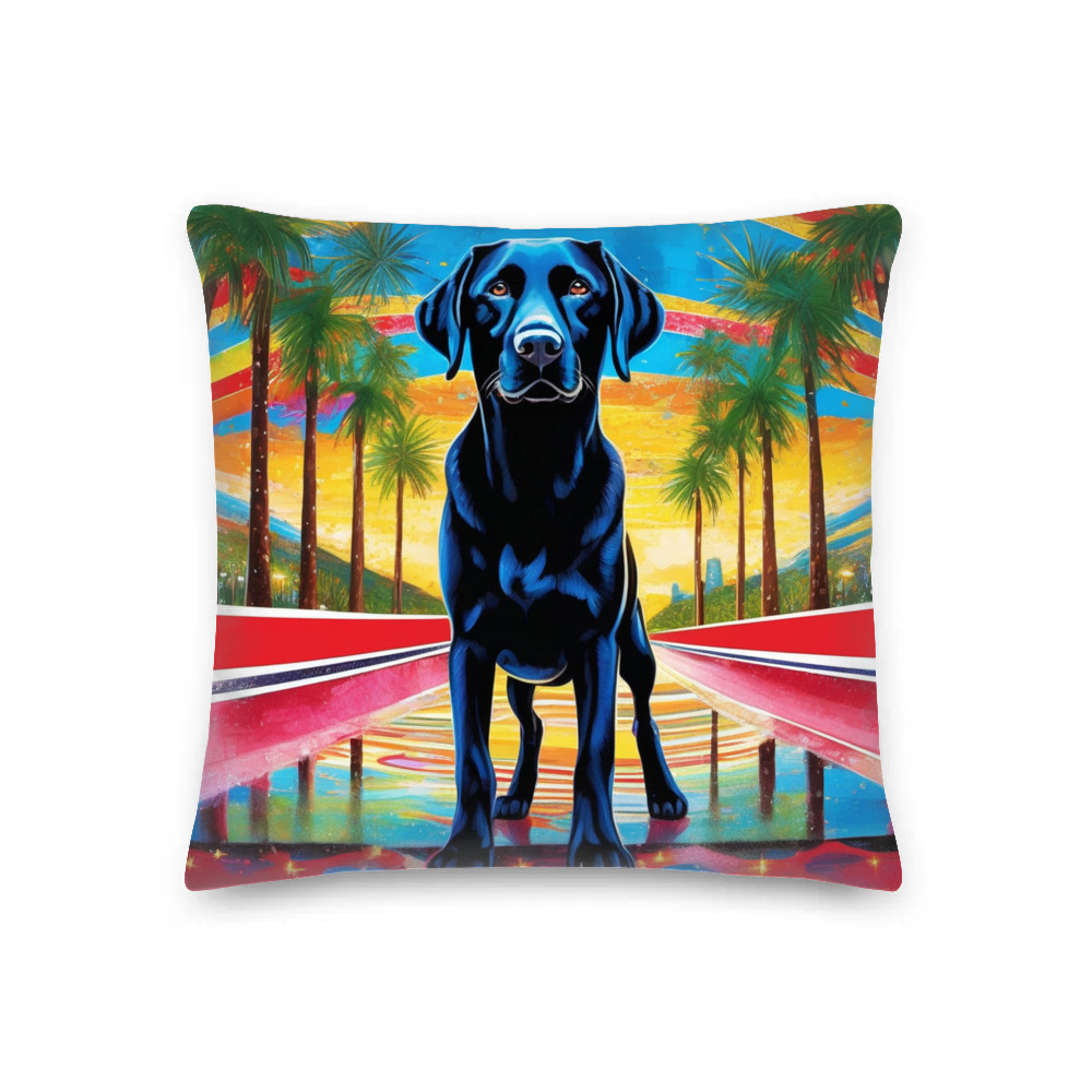 PugMug Custom Black Labrador Retriever Premium Pillow