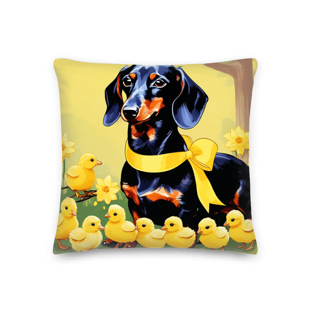 PugMug Custom Black Dachshund Premium Pillow