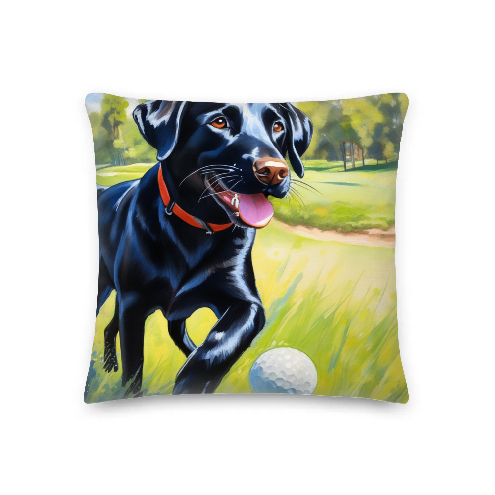 PugMug Custom Black Labrador Retriever Premium Pillow