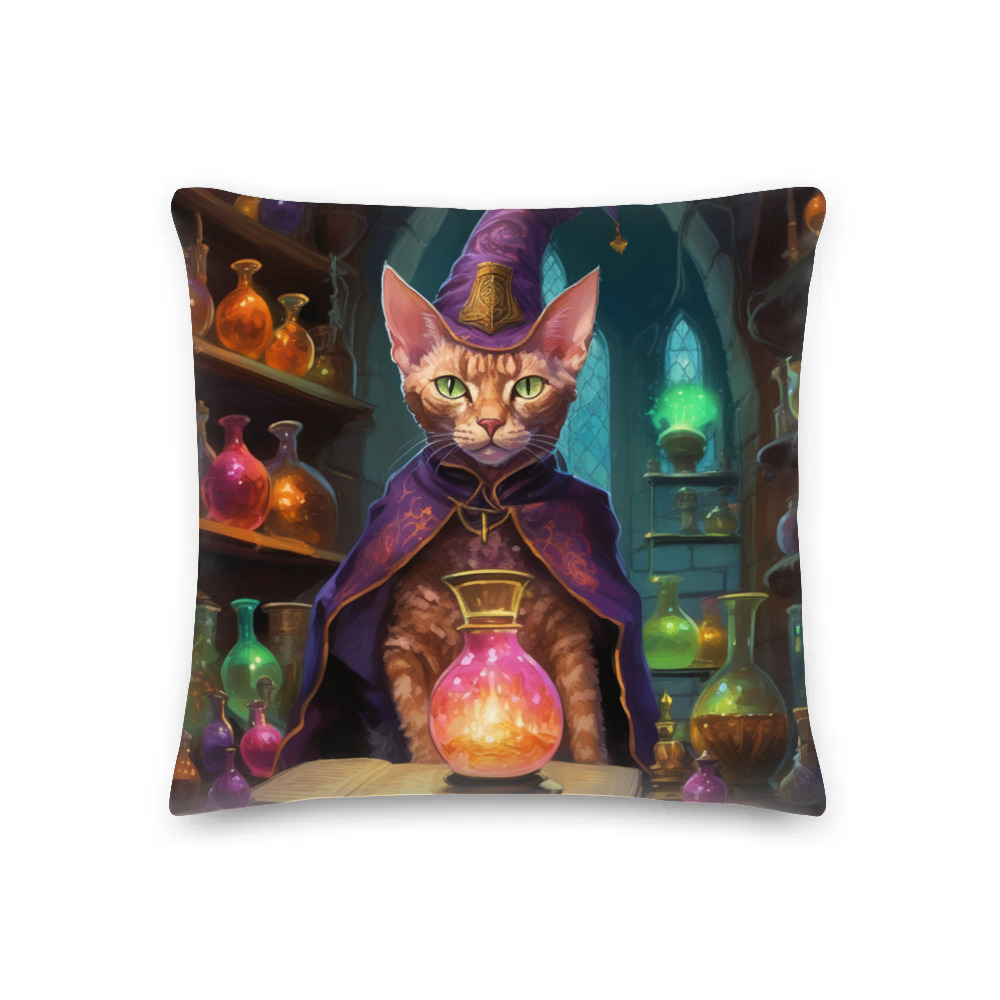 PugMug Custom Tabby Devon Rex Cat Premium Pillow