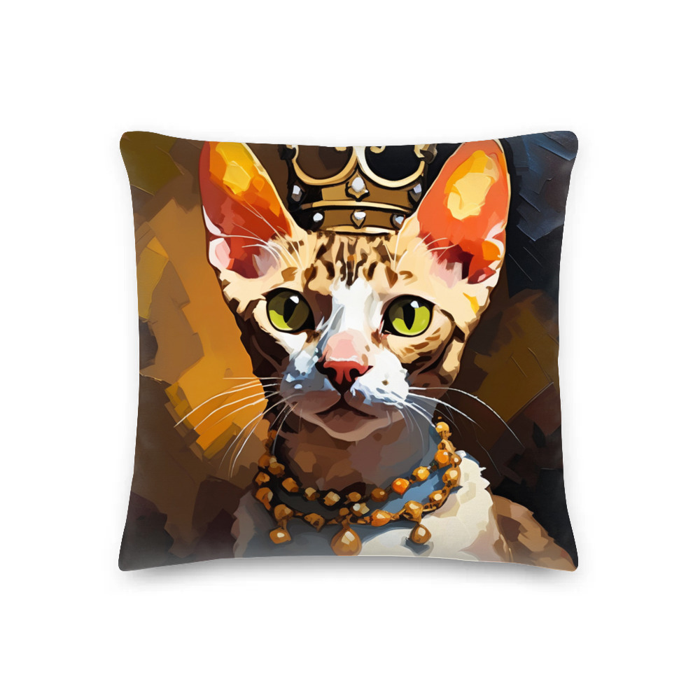 PugMug Custom Tabby Devon Rex Cat Premium Pillow