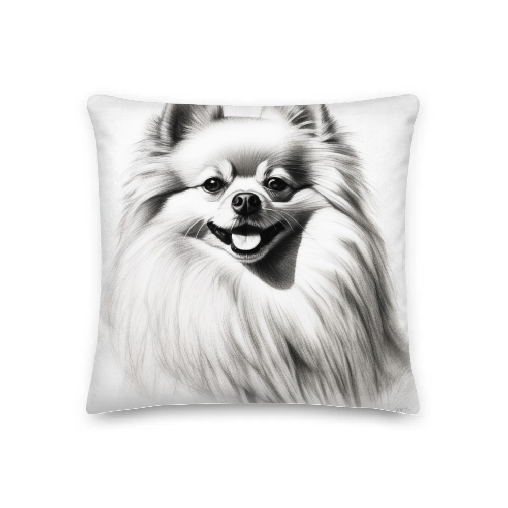 PugMug Custom White Pomeranian Premium Pillow