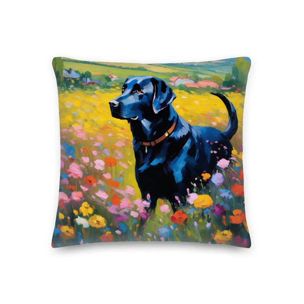 PugMug Custom Black Labrador Retriever Premium Pillow