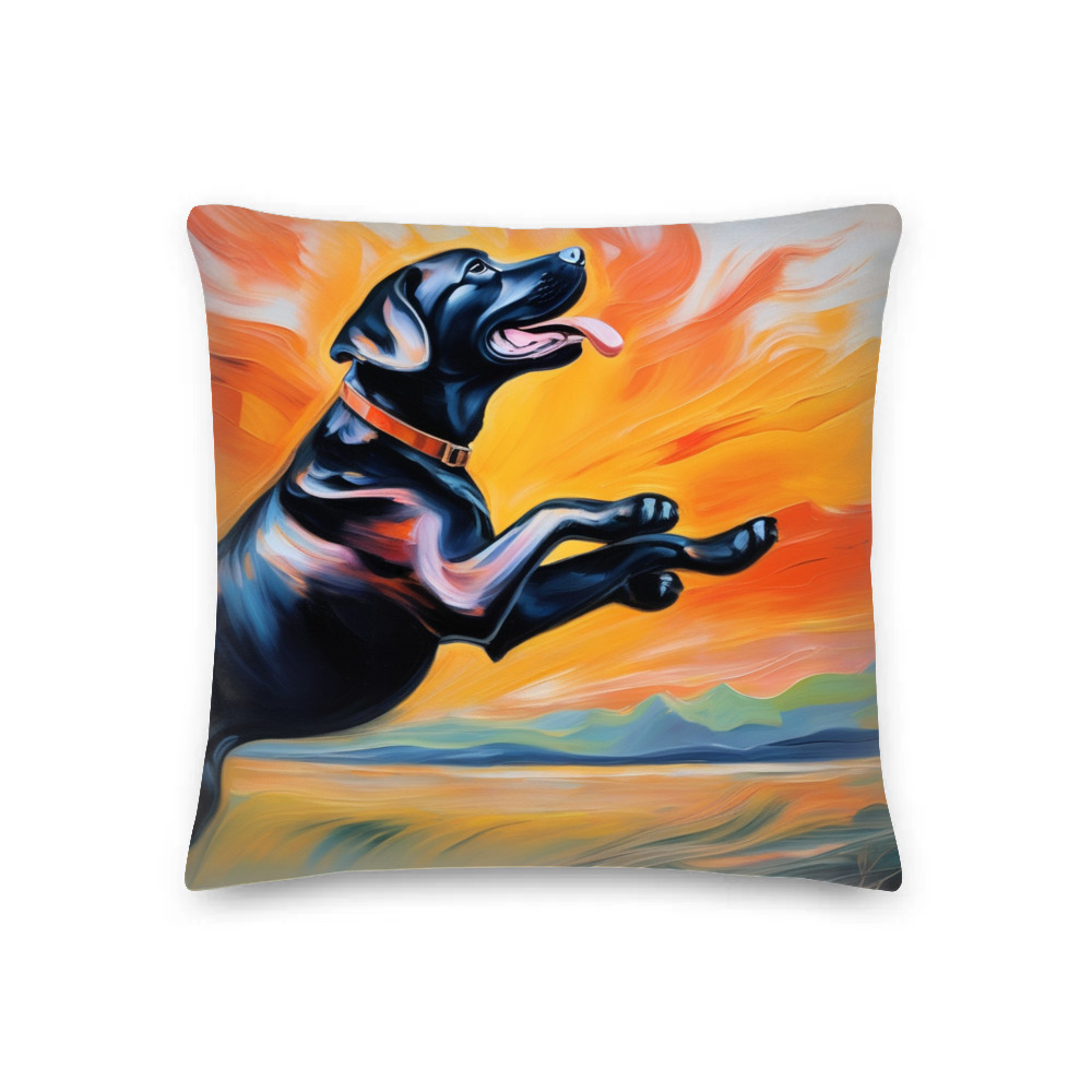 PugMug Custom Black Labrador Retriever Premium Pillow
