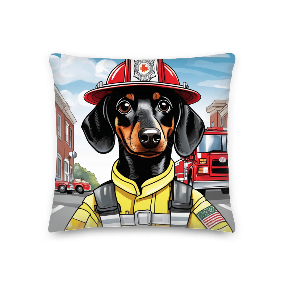 PugMug Custom Black Dachshund Premium Pillow