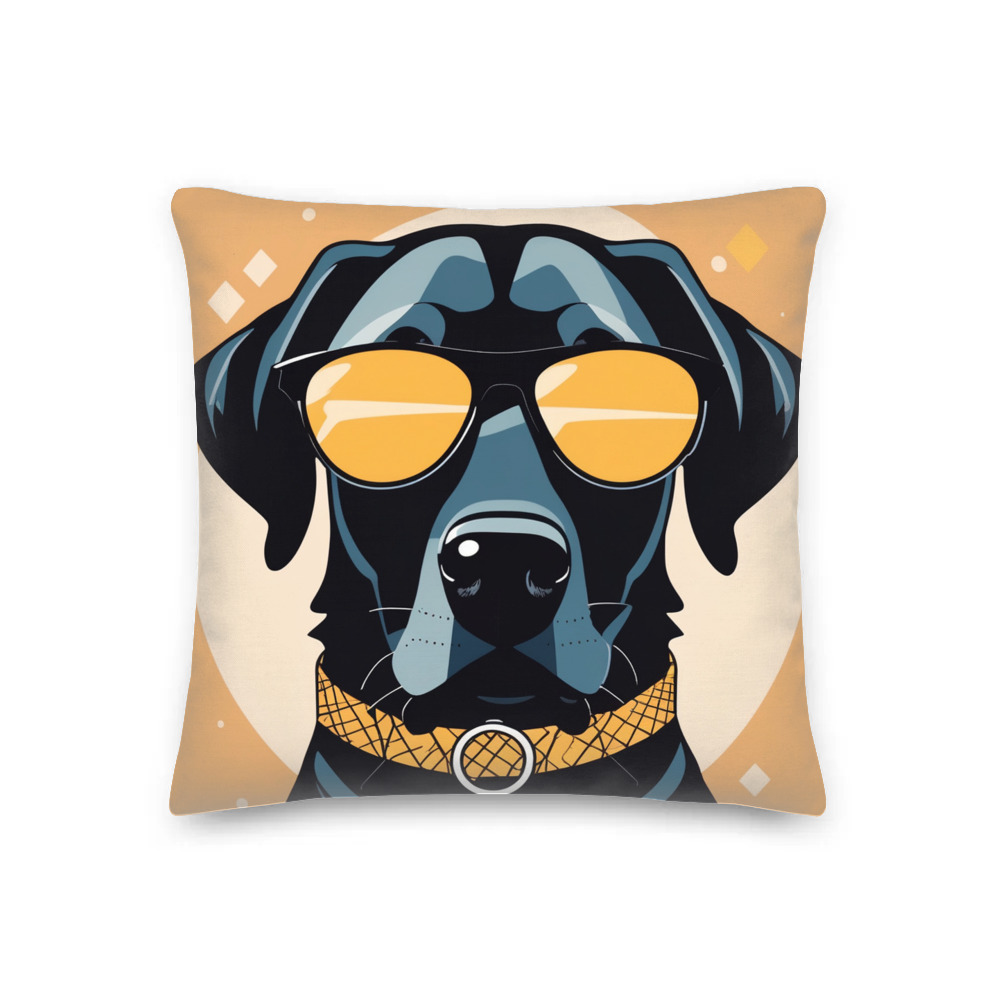 PugMug Custom Black Labrador Retriever Premium Pillow