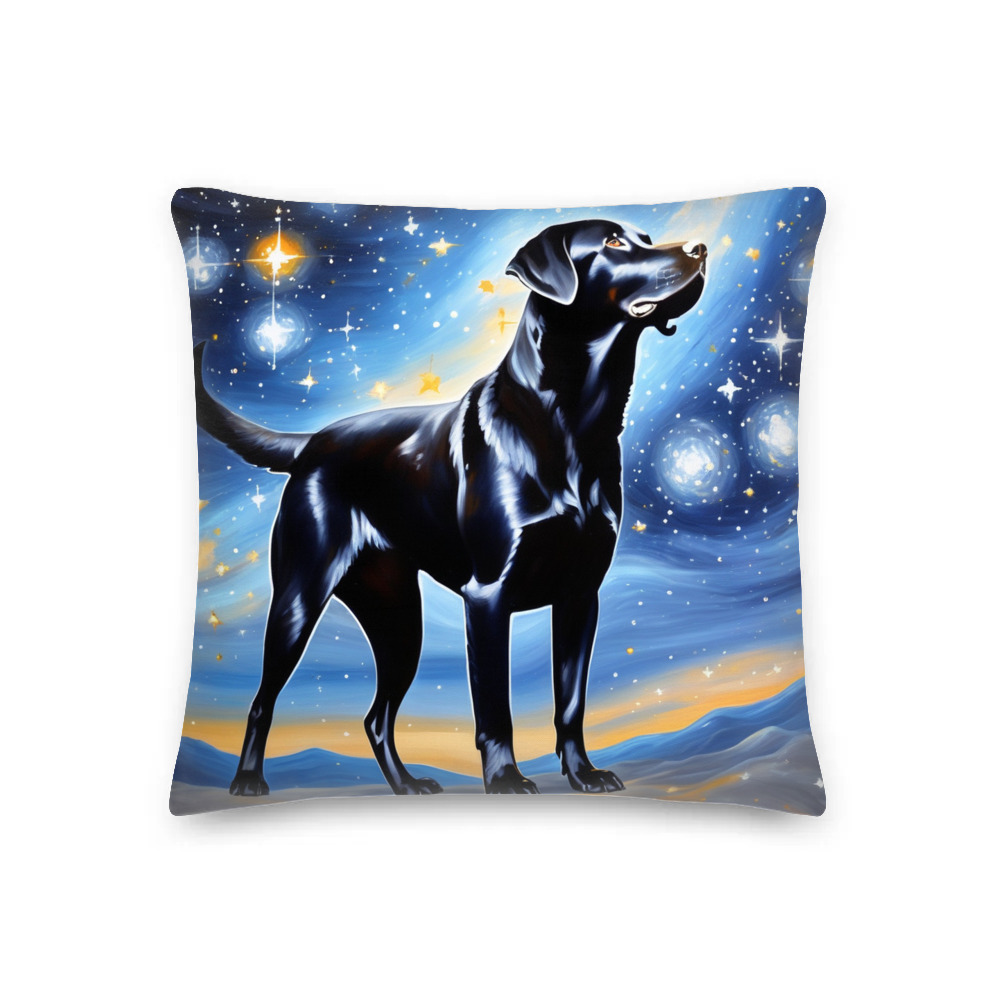 PugMug Custom Black Labrador Retriever Premium Pillow