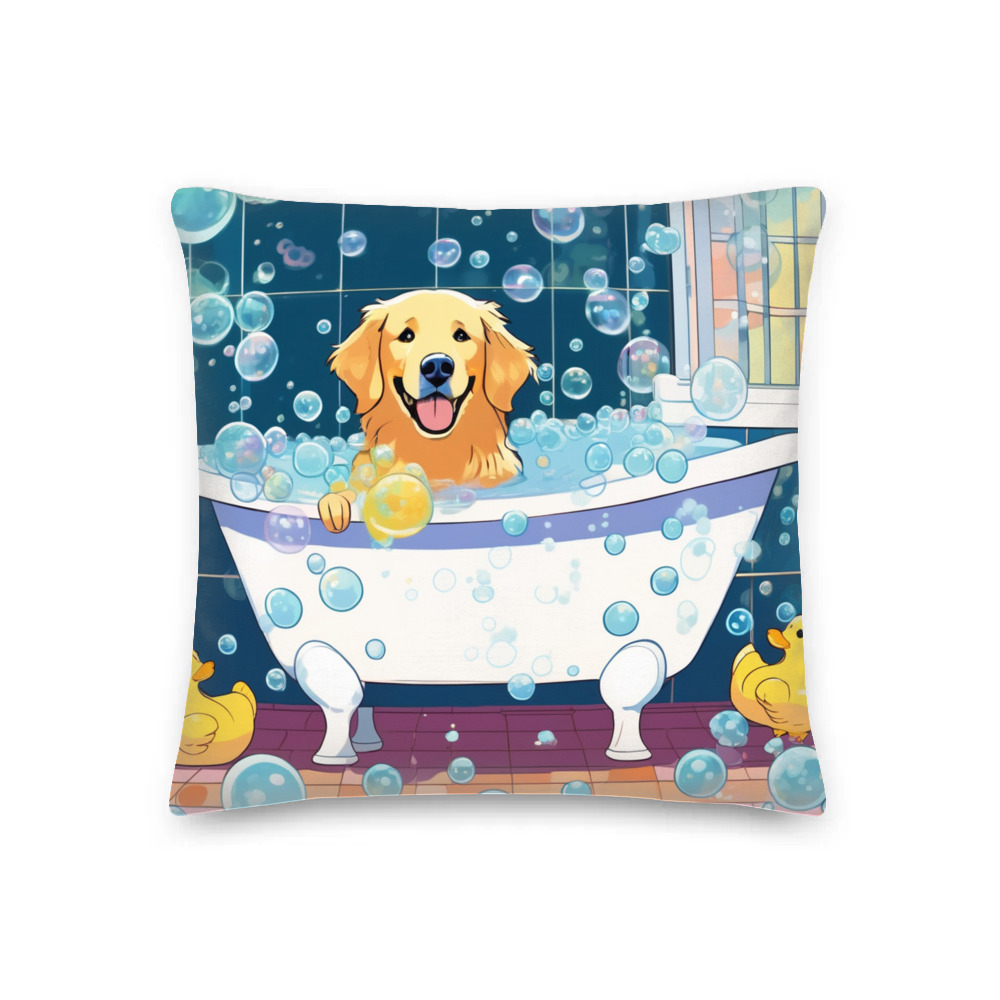 PugMug Custom Golden Retriever Premium Pillow