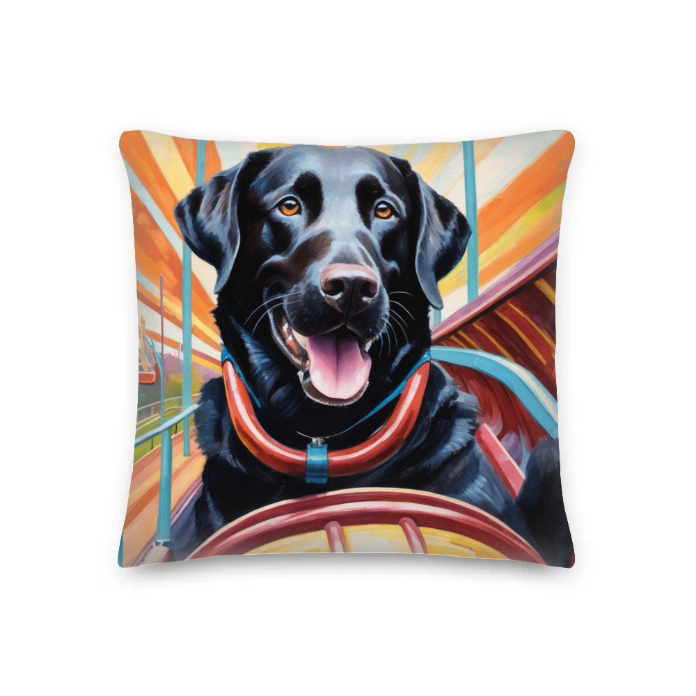 PugMug Custom Black Labrador Retriever Premium Pillow