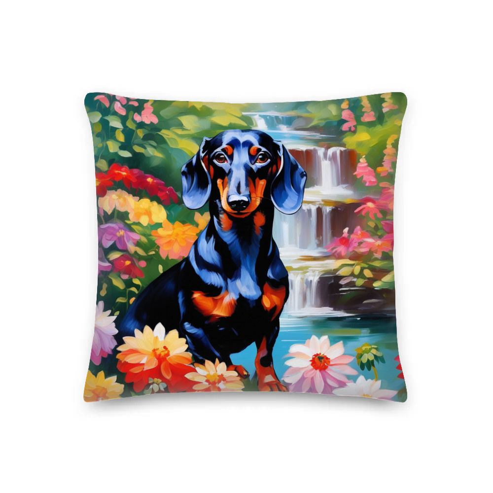 PugMug Custom Black Dachshund Premium Pillow