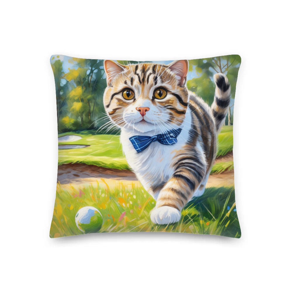 PugMug Custom Tabby Scottish Fold Cat Premium Pillow