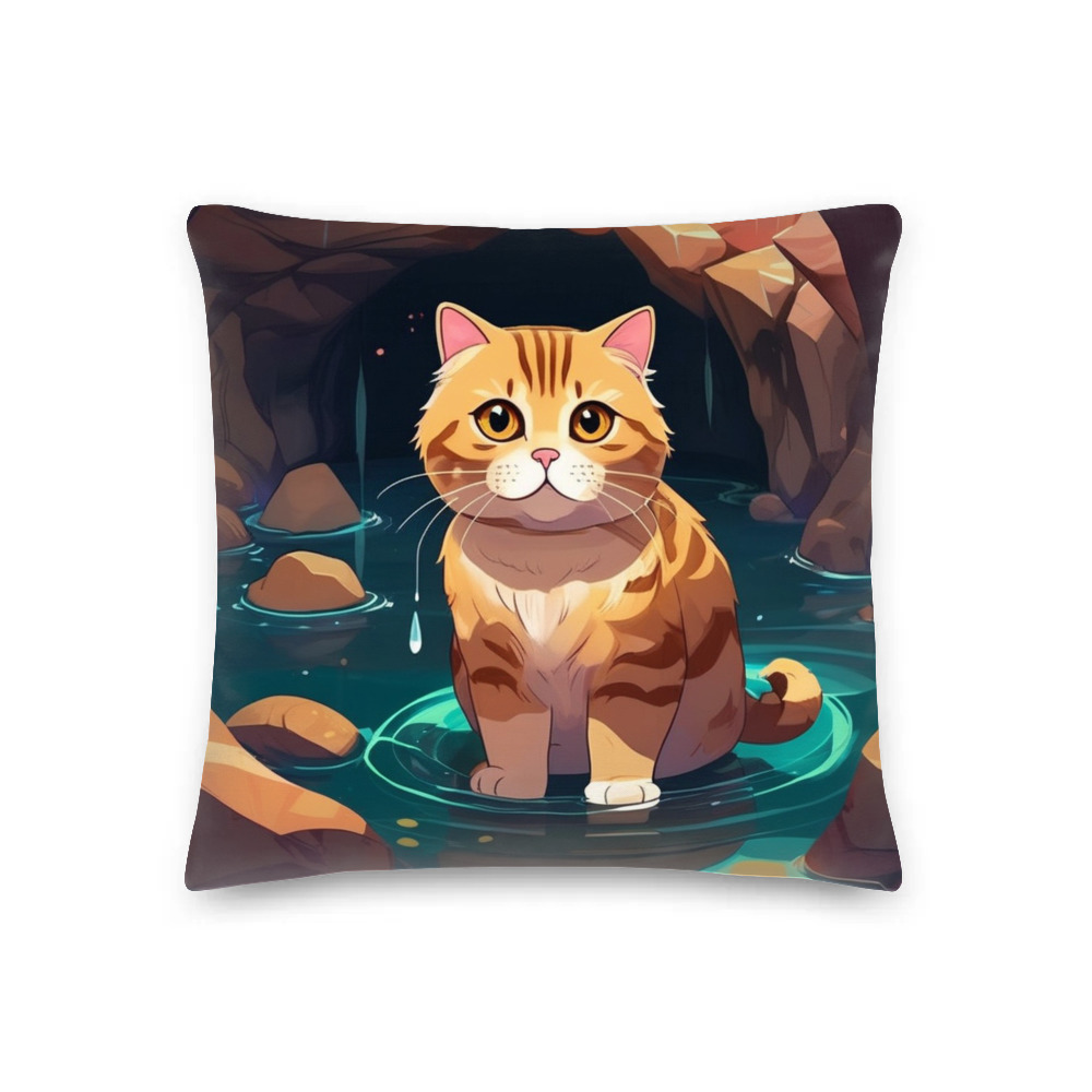 PugMug Custom Tabby Scottish Fold Cat Premium Pillow