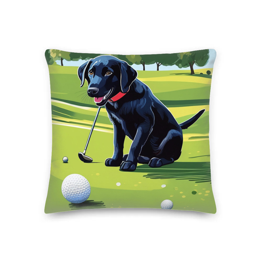 PugMug Custom Black Labrador Retriever Premium Pillow