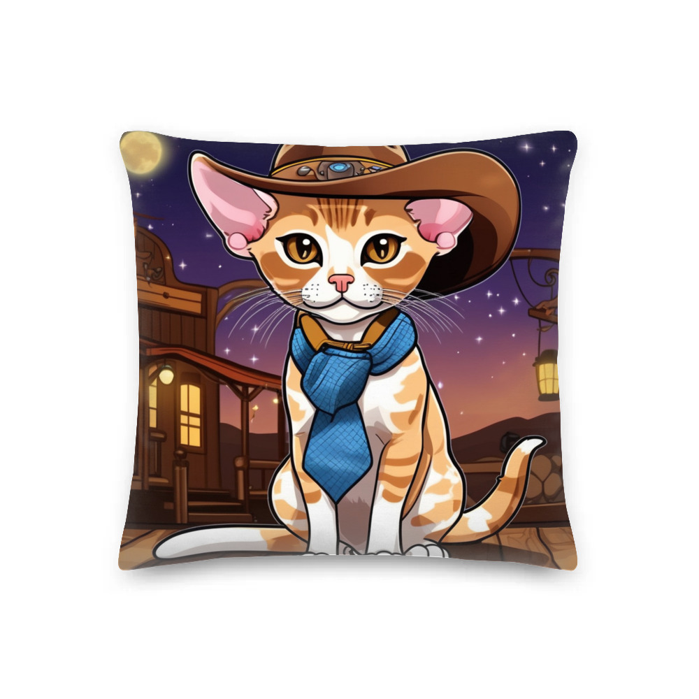 PugMug Custom Tabby Devon Rex Cat Premium Pillow