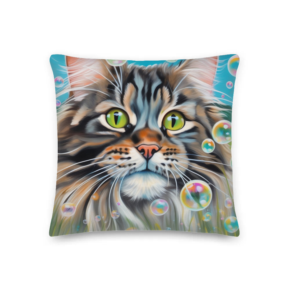 PugMug Custom Tabby Maine Coon Cat Premium Pillow