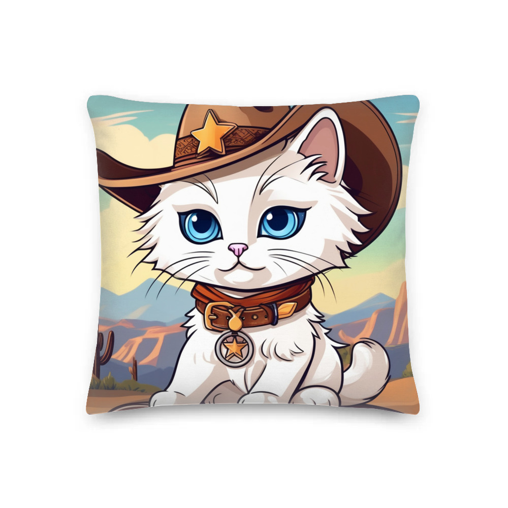 PugMug Custom White Ragdoll Cat Premium Pillow