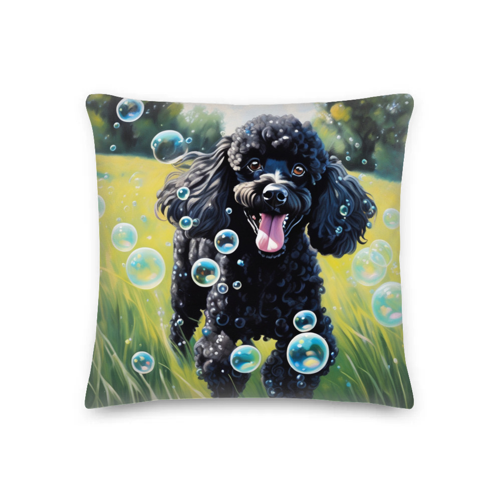 PugMug Custom Black Poodle Premium Pillow