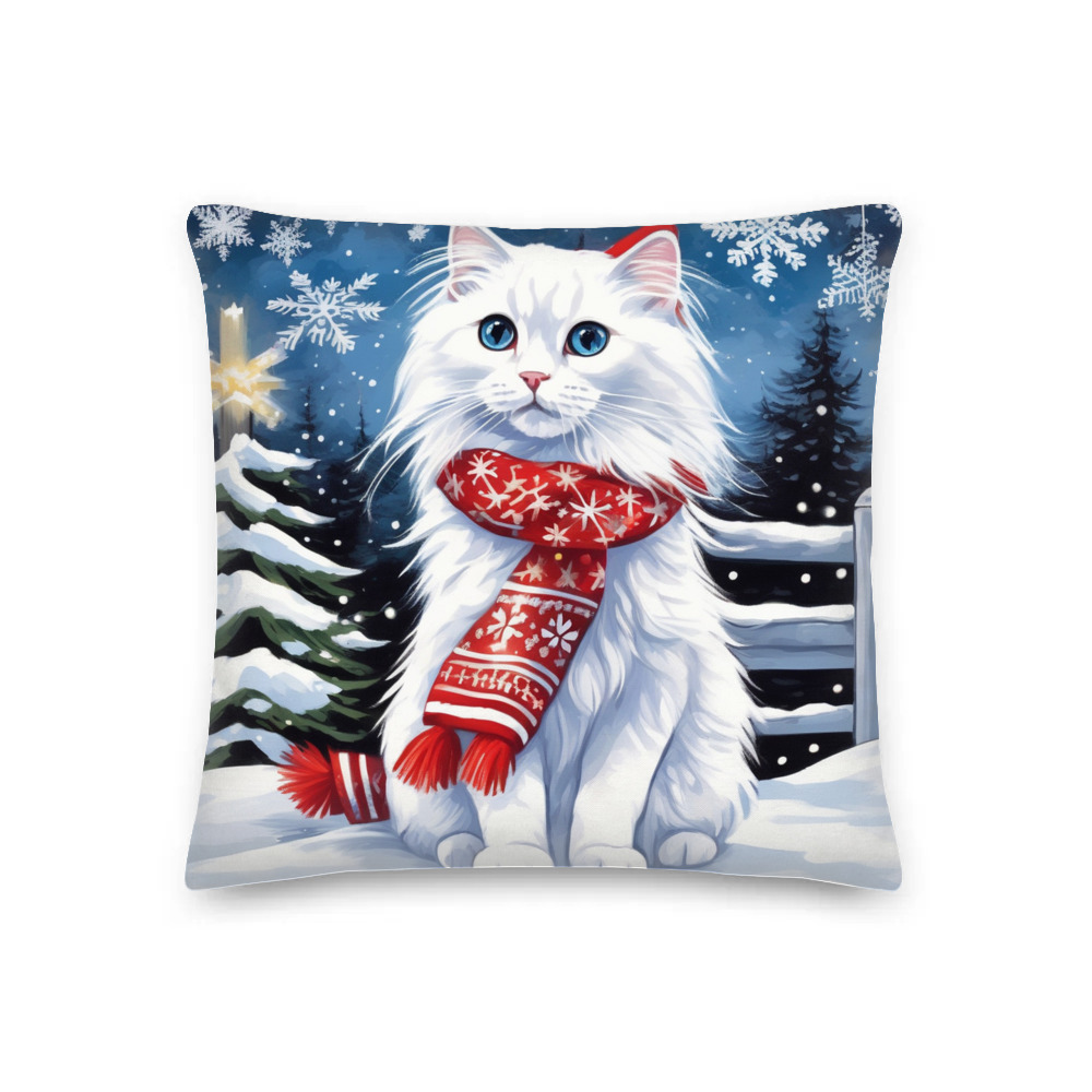 PugMug Custom White Ragdoll Cat Premium Pillow