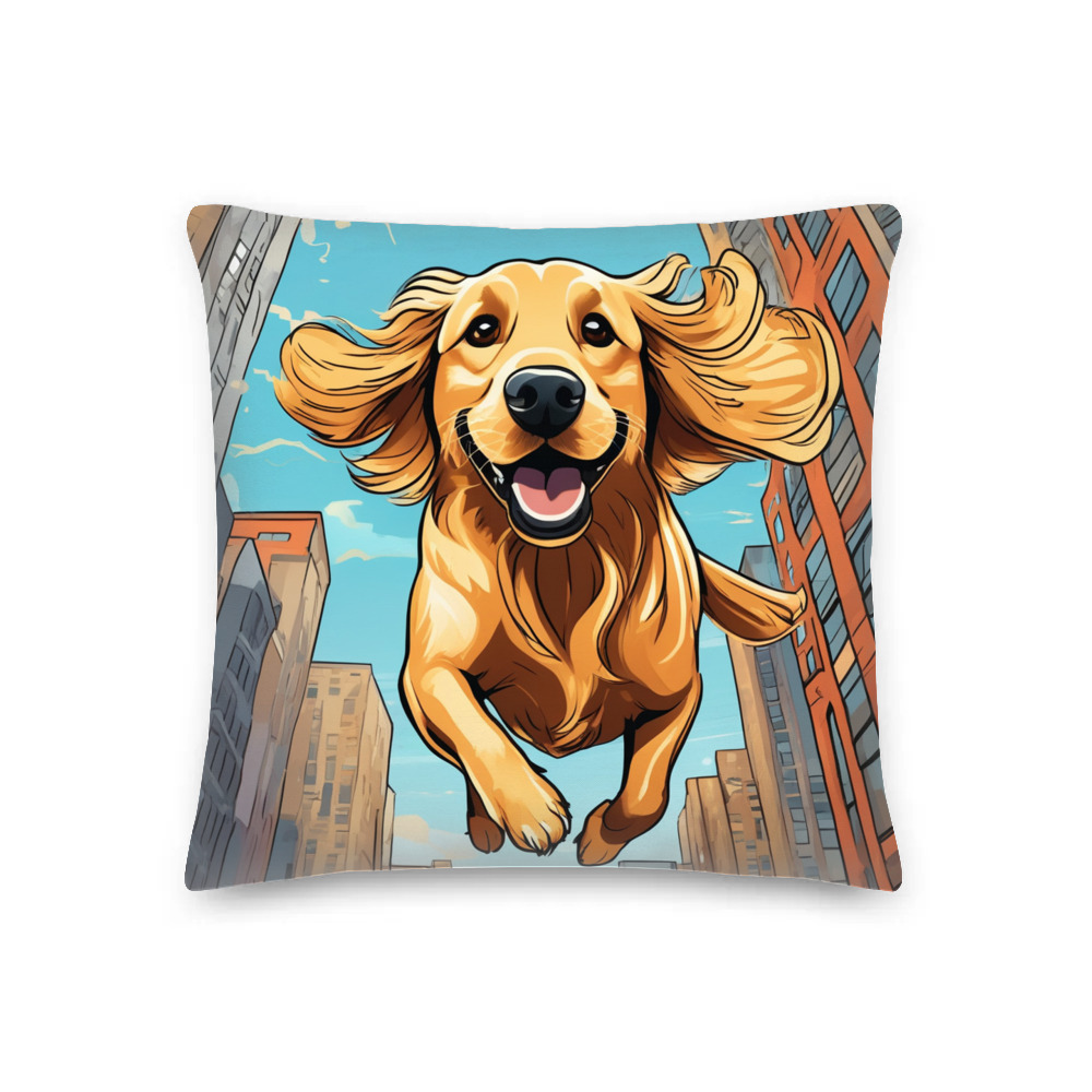 PugMug Custom Golden Retriever Premium Pillow