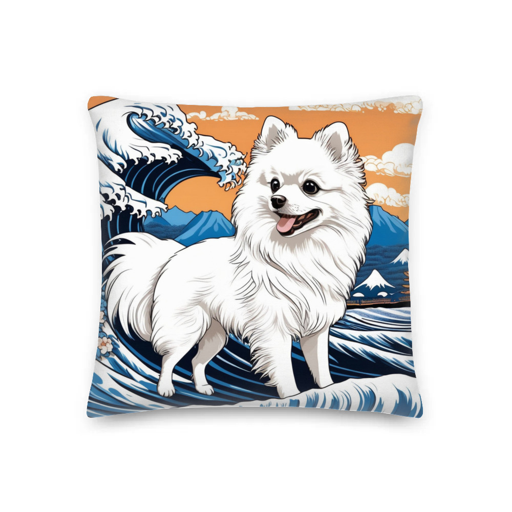 PugMug Custom White Pomeranian Premium Pillow