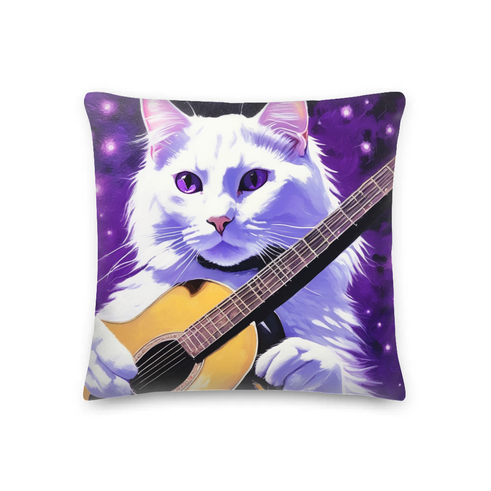PugMug Custom White Companion Cat Premium Pillow
