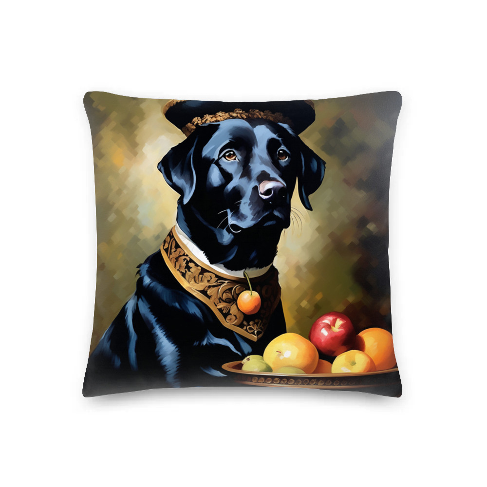 PugMug Custom Black Labrador Retriever Premium Pillow