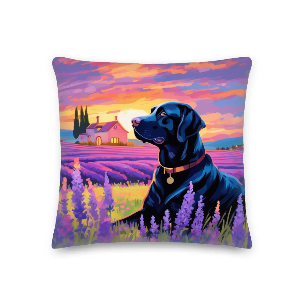 PugMug Custom Black Labrador Retriever Premium Pillow