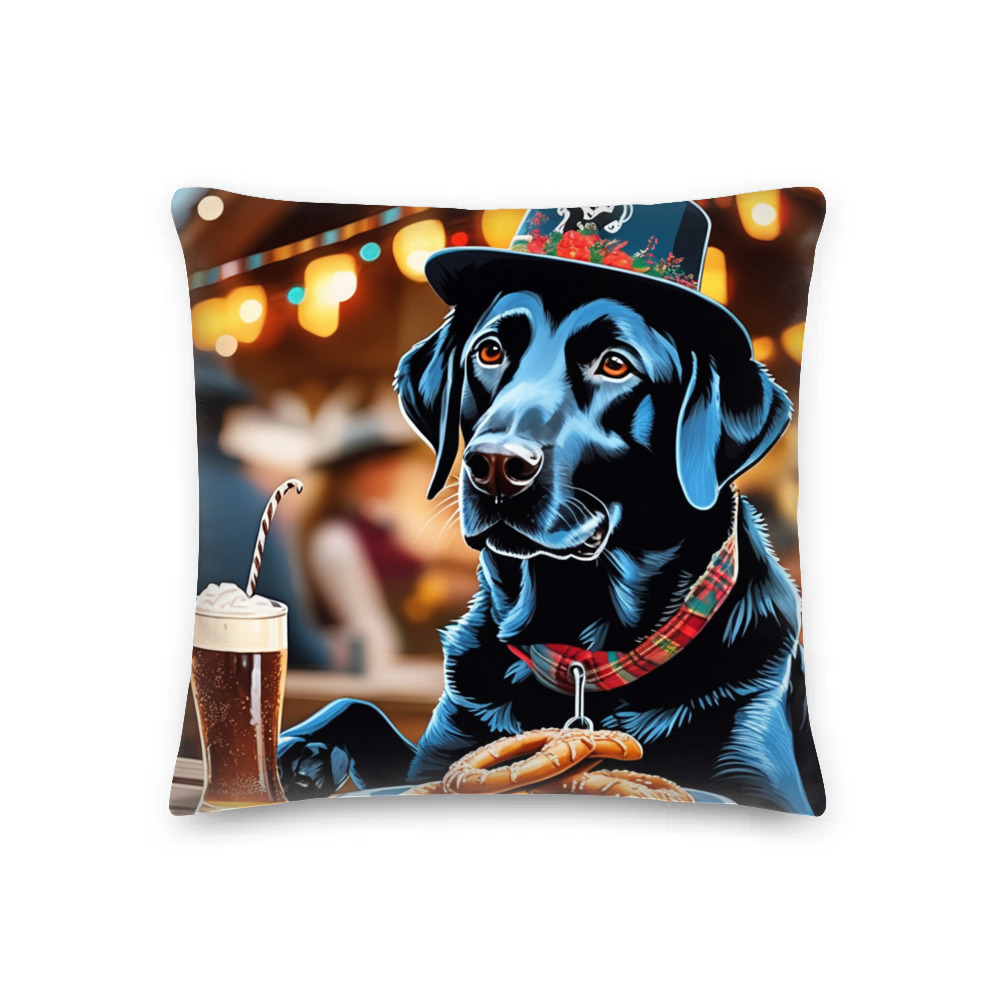 PugMug Custom Black Labrador Retriever Premium Pillow