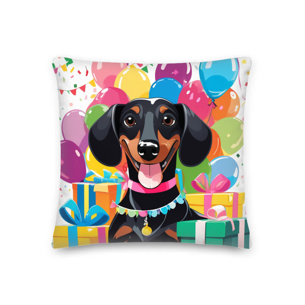 PugMug Custom Black Dachshund Premium Pillow