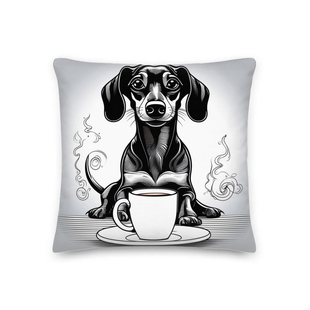 PugMug Custom Black Dachshund Premium Pillow