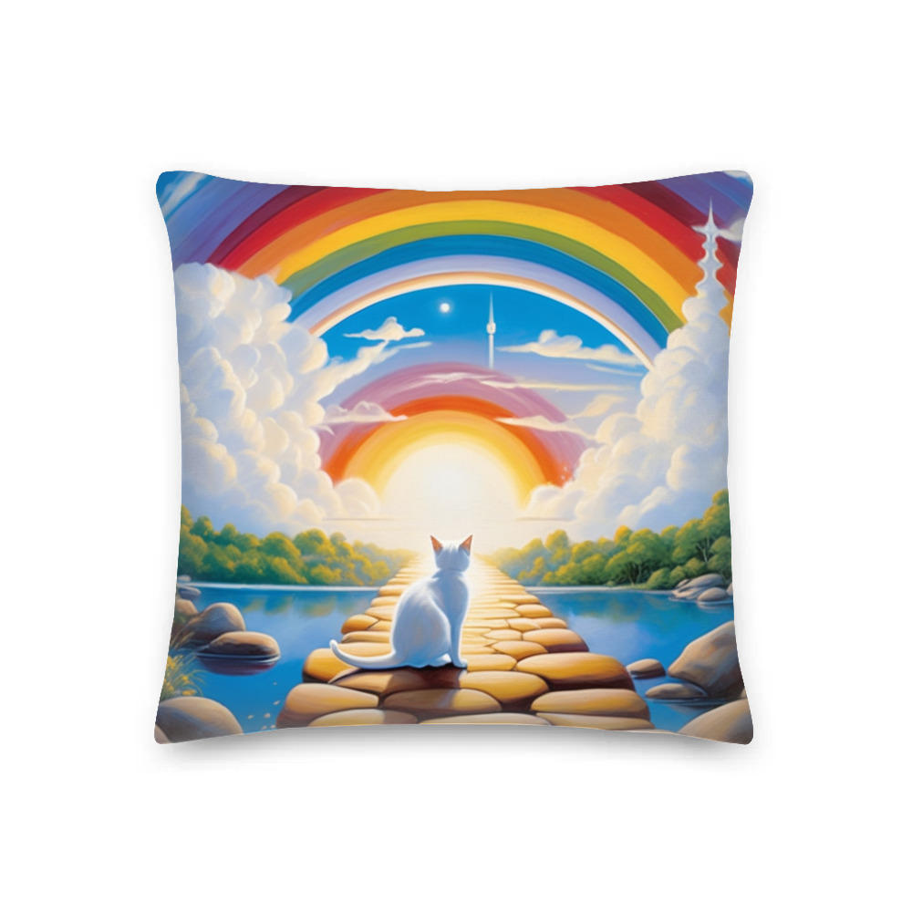 PugMug Custom White Companion Cat Premium Pillow