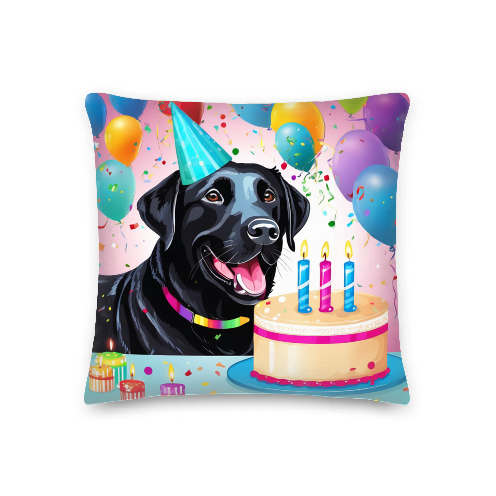 PugMug Custom Black Labrador Retriever Premium Pillow