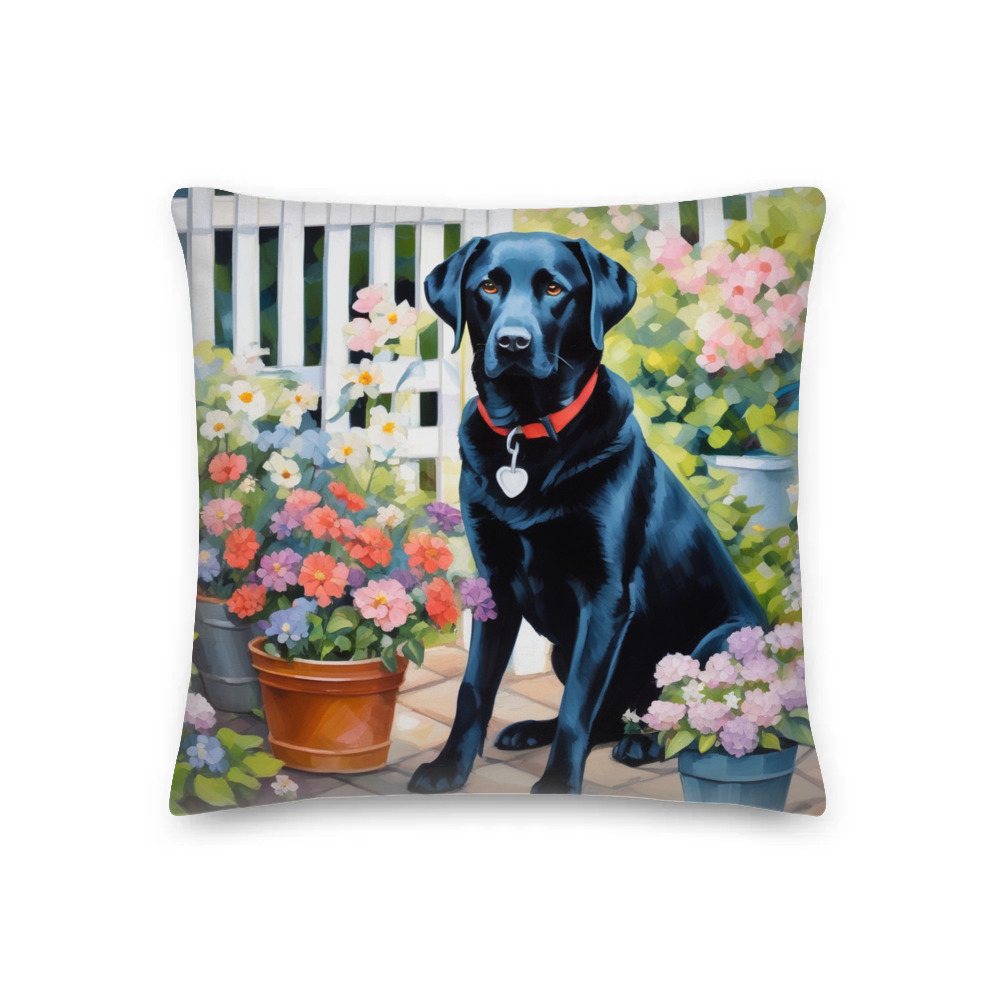 PugMug Custom Black Labrador Retriever Premium Pillow
