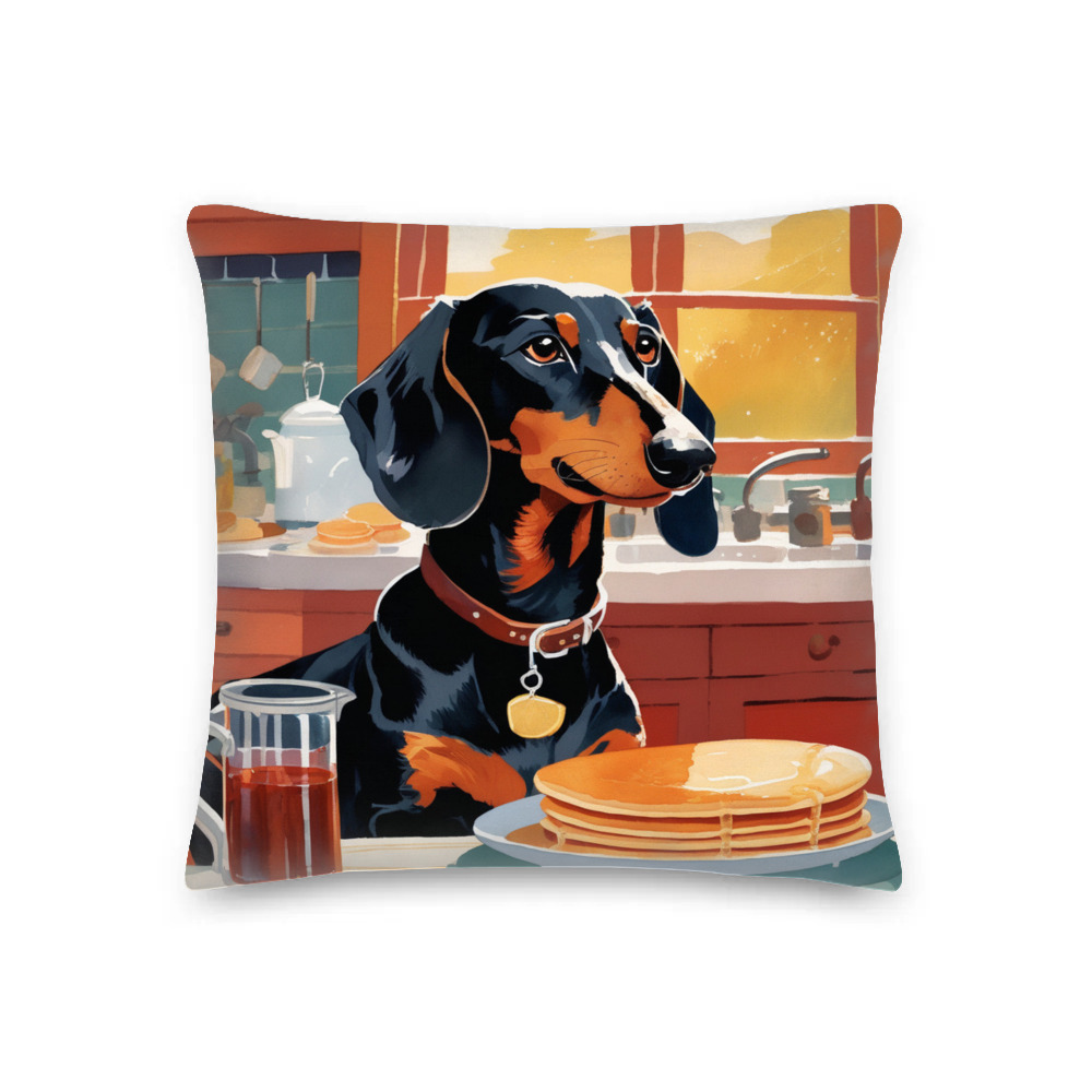 PugMug Custom Black Dachshund Premium Pillow