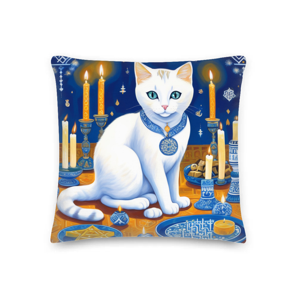 PugMug Custom White Exotic Cat Premium Pillow