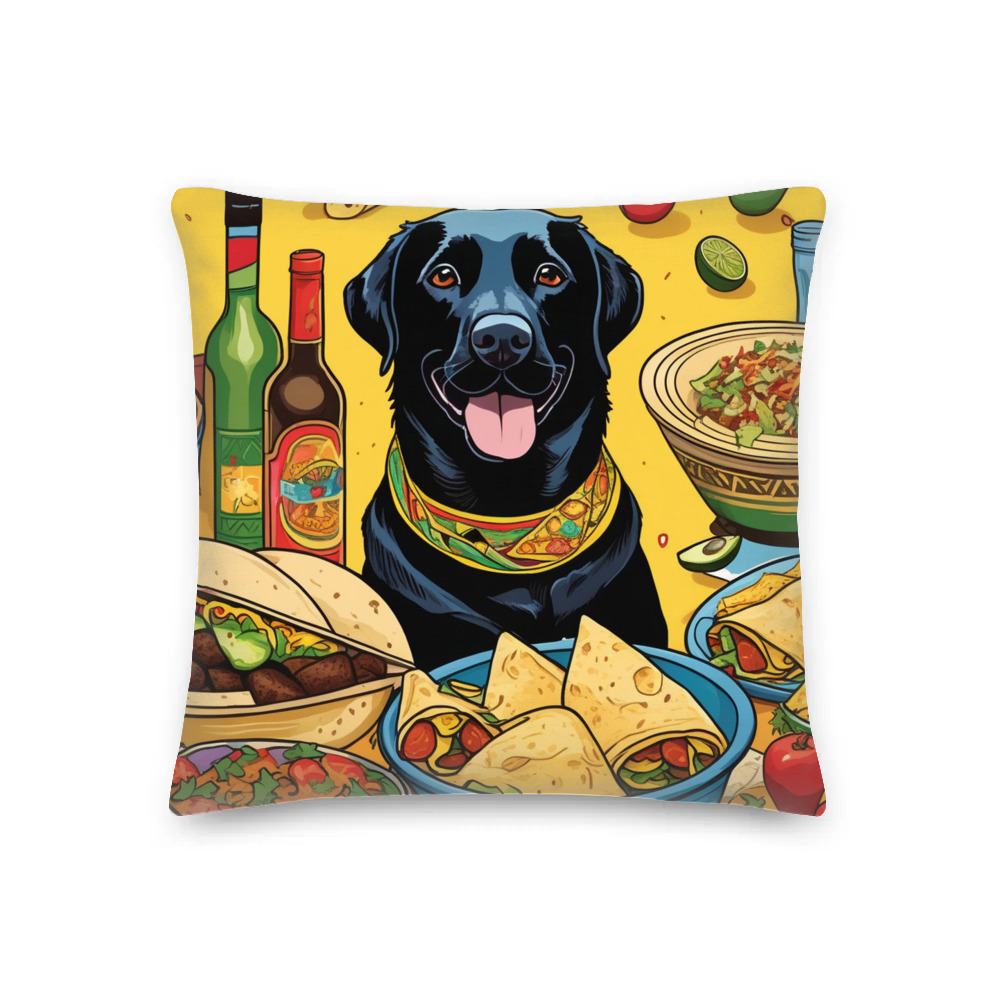 PugMug Custom Black Labrador Retriever Premium Pillow