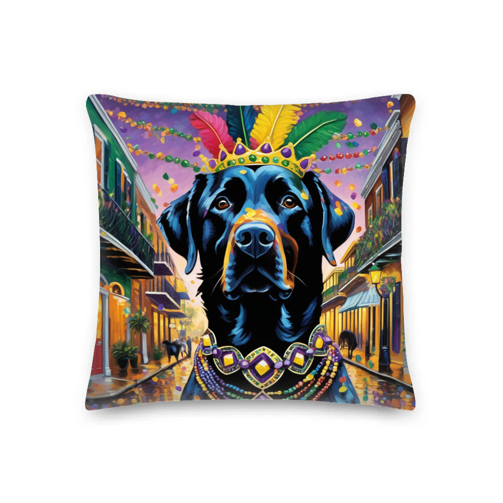 PugMug Custom Black Labrador Retriever Premium Pillow