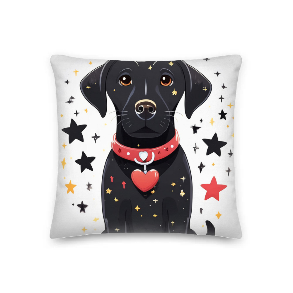 PugMug Custom Black Labrador Retriever Premium Pillow