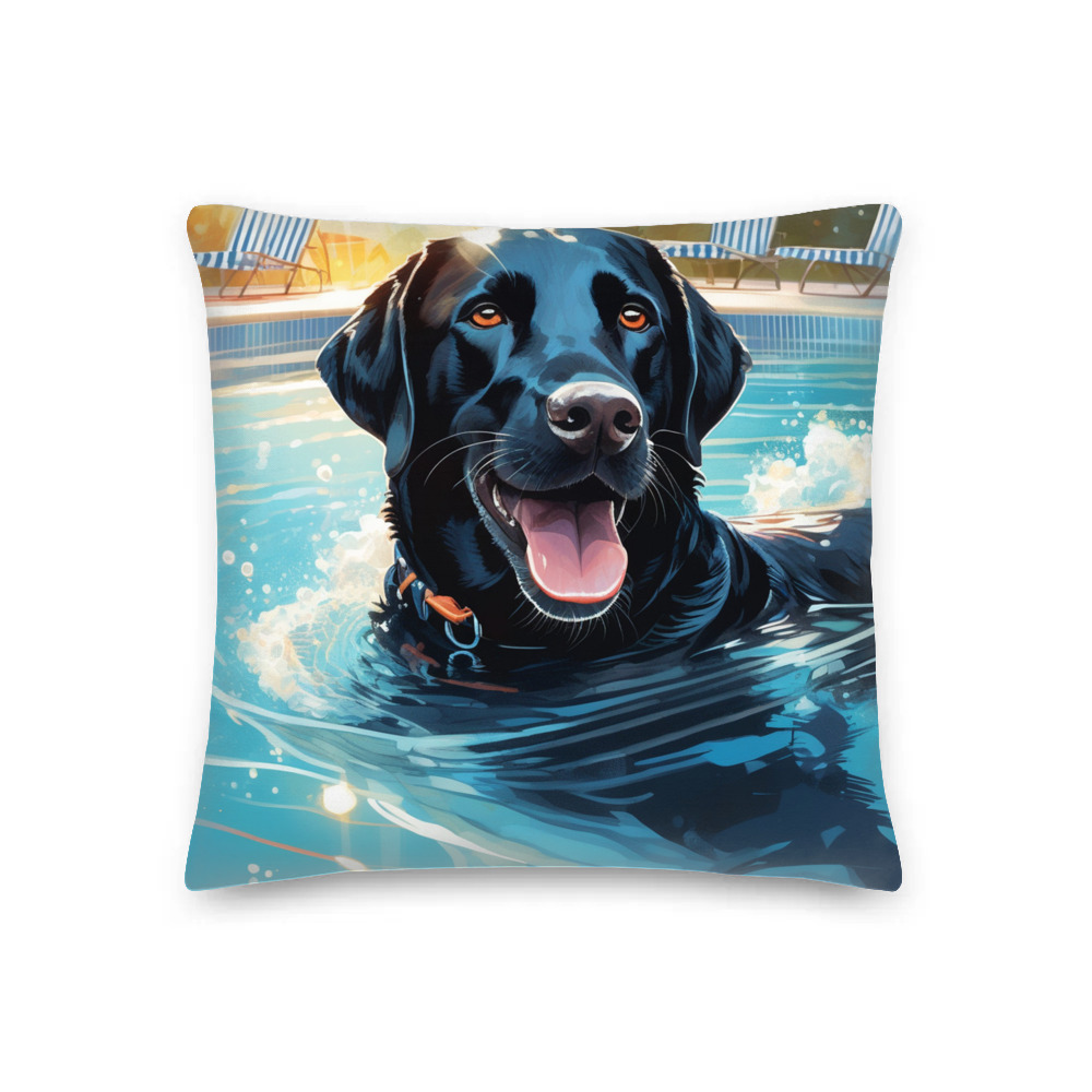 PugMug Custom Black Labrador Retriever Premium Pillow