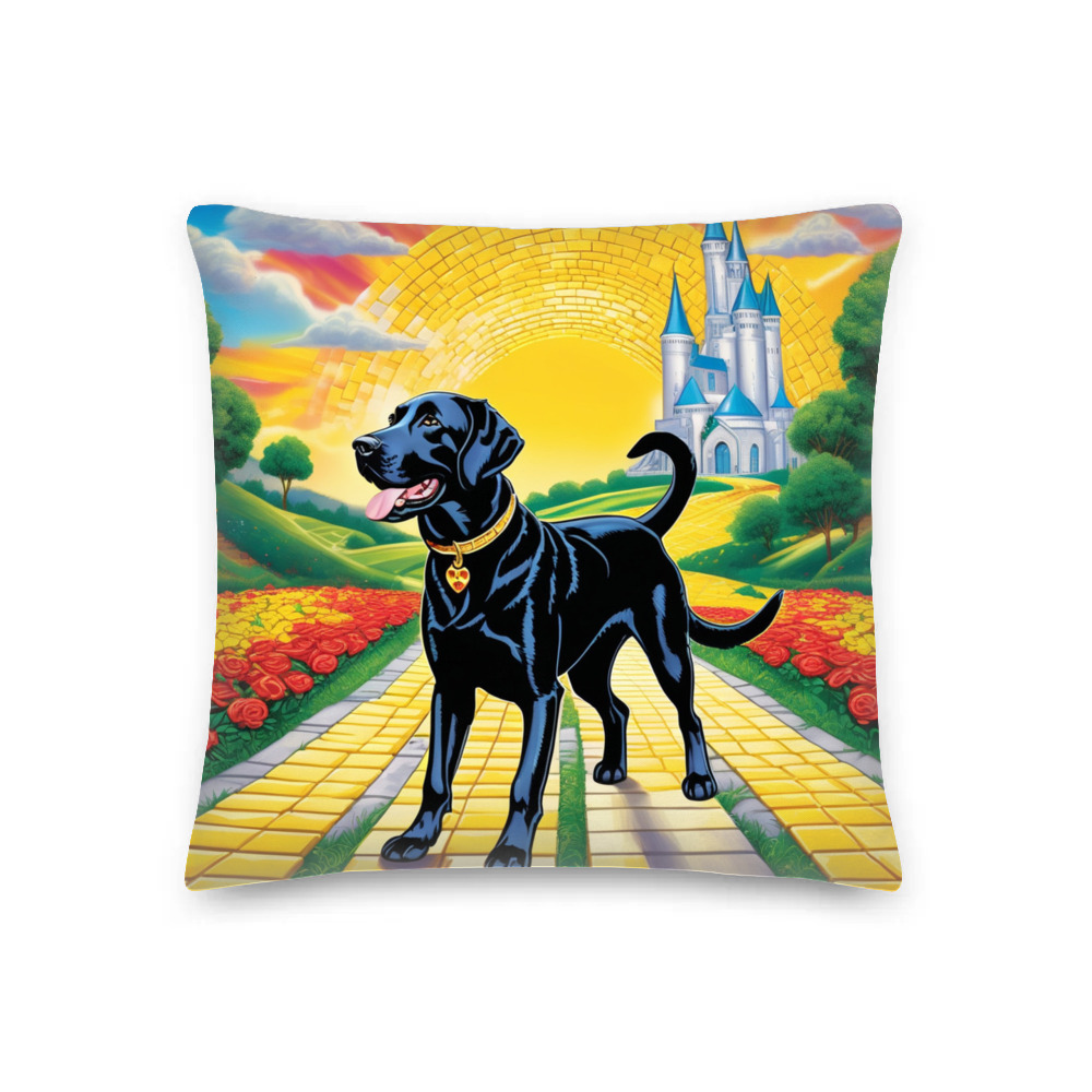 PugMug Custom Black Labrador Retriever Premium Pillow