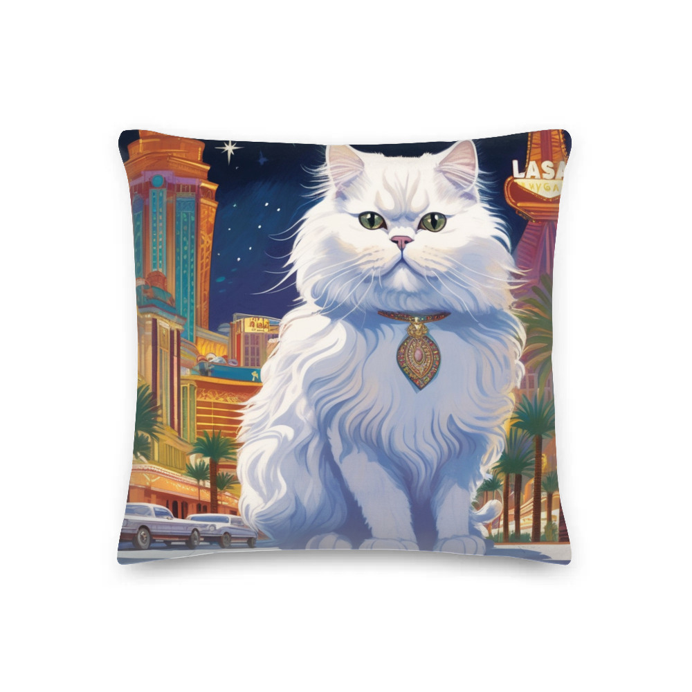 PugMug Custom White Persian Cat Premium Pillow
